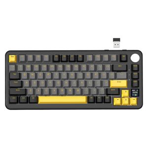  لوحة مفاتيح ميكانيكية لاسلكية اتاك شارك - X85 برو - بطارية بحجم 4000 مللي امبير - اضاءة RGB - اسود 