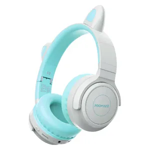  Promate PANDA - Bluetooth Headphone Over Ear - 1000mAh - Bluetooth 5 - Blue 