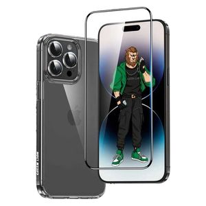  حزمة حماية 4 في 1 لشاشة وكاميرا من كرين ليون ل ايفون 15 برو - شفاف 