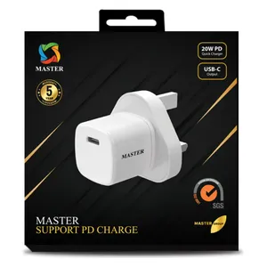  شاحن جداري ماستر - MSPDCH20W WH - يو اس بي سي - بقوة 20 واط - ابيض 