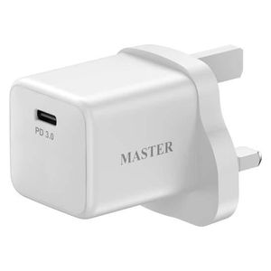  شاحن جداري ماستر  - MSCH25W WH - منفذ واحد - 25 واط - ابيض 