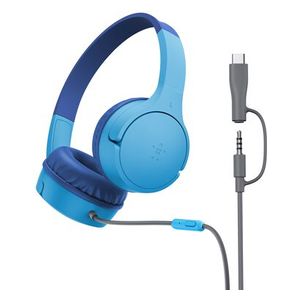  Belkin AUD010hqBL - Wired Headphone Over Ear For Kids - USB-C - Blue 