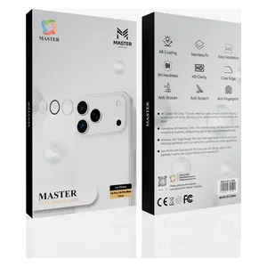  واقي عدسة كاميرا ثلاثي الأبعاد من ماستر لهاتف آيفون 16 برو و 16 برو ماكس - شفاف 