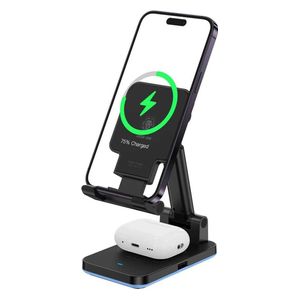  Green Lion 4 in 1 Magnetic Wireless Charger - 15W - Black 