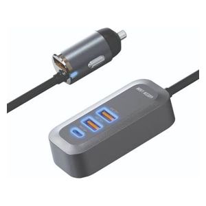  Green Lion Triple Port Car Charger - 100W - Black 