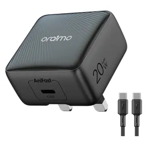 Oraimo Wall Charger - 20W Power - USB-C to USB-C Cable - Black