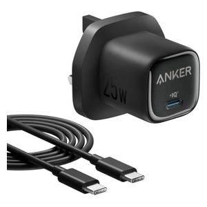 Anker - Charger 25W Compact with 1.5m USB-C Cable - Black