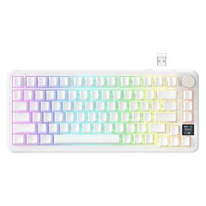  لوحة مفاتيح ميكانيكية لاسلكية اتاك شارك - X85 برو - بطارية بحجم 4000 مللي امبير - اضاءة RGB - ابيض 