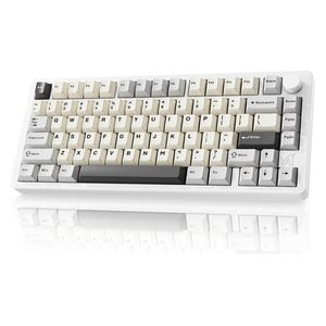  لوحة مفاتيح ميكانيكية لاسلكية اتاك شارك - X86 - بطارية بحجم 4000 مللي امبير - اضاءة RGB - ابيض 