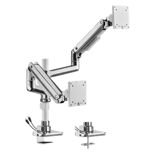  Avetron MA200 Pole-Mounted Gas Spring Dual Monitor Arm - White 