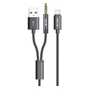  Green Lion 2 in 1 Cable - 1.2m - Black 