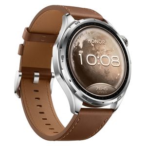  HONOR Watch 6 - Smartwatch - 1.46 Inch AMOLED Display - Dual-Band GPS - Leather Strap - Brown 