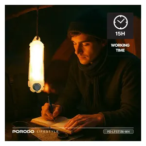  Porodo Lifestyle Outdoor Inflatable LED Tube Light - IP66 Waterproof – 2000mAh 