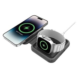  شاحن  موماكس Q.Mag Go لاسلكي 2 في 1 - بقوة 20 واط - مع ماج سيف وشاحن طوارئ 