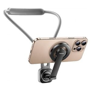  Remax RM-C56 - First View Magnetic Neck Phone Holder - 360° Rotation - Silver 