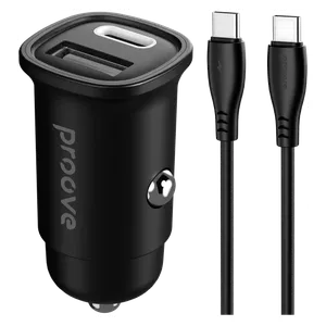  Proove - Car Charger - 2 Ports - 30W - USB-C to USB-C Cable - Black 