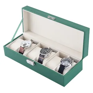 Green Lion Elegant Watch Box - 6 Slots - Green