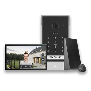  شاشة إنتركم ذكية من ايزفيز - EP7 - شاشة ملونة تعمل باللمس بحجم7 انج - تعمل بالطاقة الشمسية - تحكم عن بعد - مكالمة ثنائية الاتجاه مع تغيير الصوت - جرس باب مدمج 