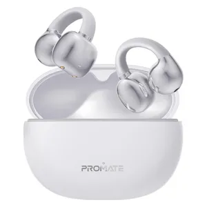  Promate AirClip - Bluetooth Headphone In Ear - Up To 6 Hours - Bluetooth 5.4 - White 