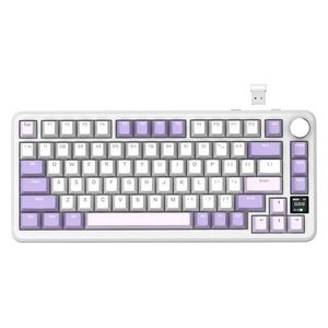  لوحة مفاتيح ميكانيكية لاسلكية اتاك شارك - X85 برو - بطارية بحجم 4000 مللي امبير - اضاءة RGB - ابيض 