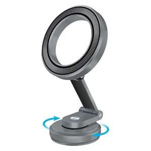 حامل هاتف مغناطيسي للسيارة بروميت - MagHoop HG - تثبيت امن - دوران 360 درجة - رمادي