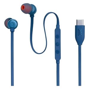 JBL Tune 310C USB-C Wired Earphones - Built-in microphone for hands-free calls - 1.2-meter durable cable - Blue