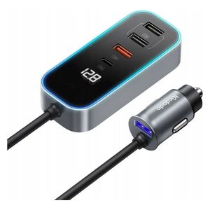 شاحن سيارة مكدادو - بقوة 107W - شاشة رقمية - 5 منافذ USB - يدعم شحن اللابتوب والأجهزة المتعددة