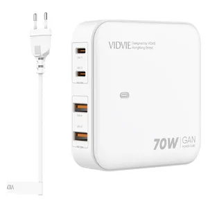  شاحن مكتبي فيدفي - 70 واط - 4 منافذ - ابيض 