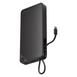  Momax IP152D Power Bank - 10000mAh Capacity - Built-in USB-C Cable - Black 
