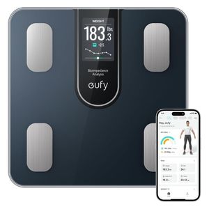 Anker eufy Smart Scale C20 - Six User Modes - 16 Body Metrics - Supports weights from 3 kg to 180 kg - Black