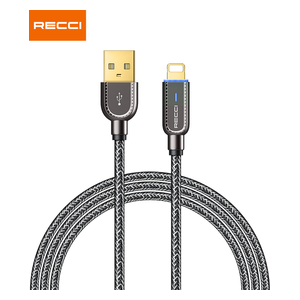  كابل  ريسي - إيقاف التشغيل الذكي يو إس بي-أ إلى لايتنينغ - طول 1 متر - أسود - RS02L 