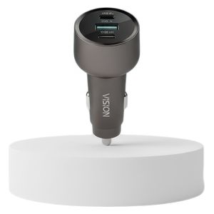  شاحن سيارة فيجن - 3 منافذ - 84 واط - اسود 