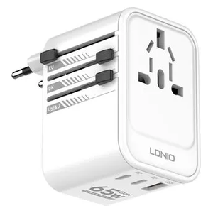  LDNIO - Travel Converter Adapter - 65W GaN - White 