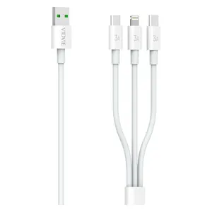  كيبل فيدفي 3 في 1 - CB4023 - بطول 1.5 متر - بقوة 5 فولط - أبيض 