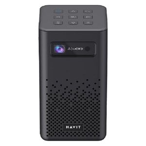 جهاز عرض ذكي هافيت PJ208-EU - الدقة الأصلية 960×540 بكسل، يدعم 1080 بكسل و4K - المنافذ: اتش دي ام اي ، يو اس بي ، يو اس بي سي  - الاتصال عبر بلوتوث - أسود