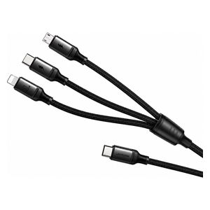  Joyroom - 3 in 1 Fast Charging Cable - 1.2 m - 30 W - Black 