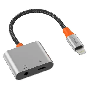  VIDVIE AL1117 - Lightning to Lightning Adapter + AUX - 0.9m - Gray 
