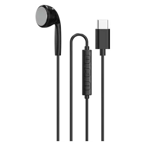 سماعات أذن سلكية دوادو - يو اس بي سي - عالية الجودة - مصنوعة من مادة TPE الناعمة والمرنة - أسود