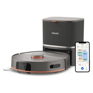  Philips Robot Vacuum - Smart Vacuum Cleaner - 10000 Pa - 4800 mAh - Line-Laser Obstacle Avoidance - Black 