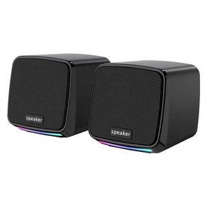 مكبرات صوت هافيت لسطح المكتب SK764 - اتصال سلكي عبر مقبس صوت 3.5 ملم أو يو اس بي - أسود
