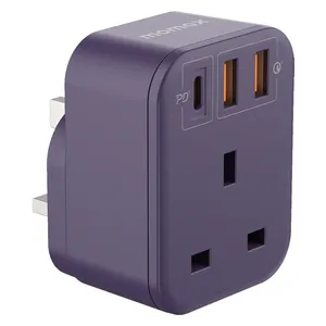 شاحن مقبس موماكس - 20 واط - 3 منافذ - بنفسجي