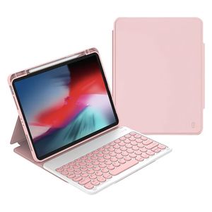 كيبورد لاسلكي دبليو اي دبليو يو لجهاز ايباد - بطاربة بحجم 150 مللي امبير - يو اس بي سي - وردي