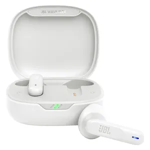 JBL Wave Flex Wireless earbuds - Up to 32 hours of battery life with fast charging - Water and dust resistant - White