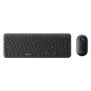 طقم كيبورد وماوس هافيت لاسلكي - إضاءة ار جي بي قابلة للتخصيص - اسود