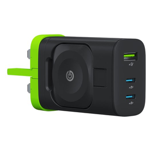  شاحن جداري جوي - بقوة 43 واط - 3 منافذ شحن - اسود 