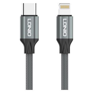  LDNIO - USB-C to Lightning Data Cable - 2 m - 30W - Gray 