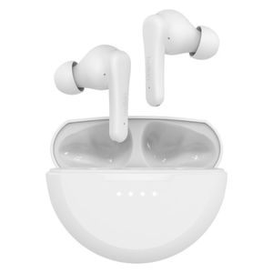  Belkin Wireless Earbuds - Extended Battery Life Up to 8 hours of continuous playback, plus 20 additional hours with the charging case - Water Resistance IPX5 - White 