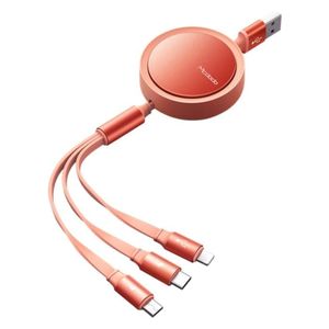  كيبل مكودو 3 في 1 يو اس بي اي  إلى يو اس بي سي - لايتينغ - مايكرو  - 1.2 متر -  يدعم الشحن ومزامنة البيانات 