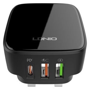  LDNIO Fast Charger - 3 Charging Ports - 32W - Smart Power Distribution - Safe Design with LED - Black 