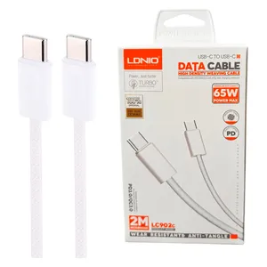  LDNIO - USB-C to USB-C Cable - 2 m - 65 W - White 